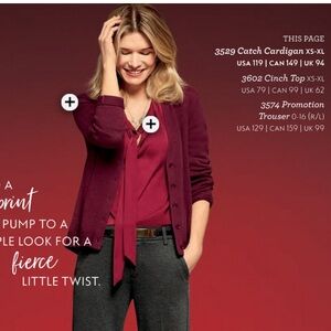 Cabi Cinch Top #3602 Size Large, Crimson